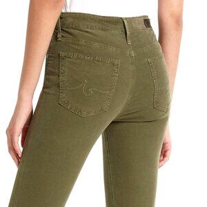 AG Farrah Fine Corded Skinny Jeans Sulfur Dried Agave Corduroy Olive Green Cords